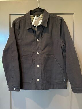 Women's Black Utility Jacket with Button Front